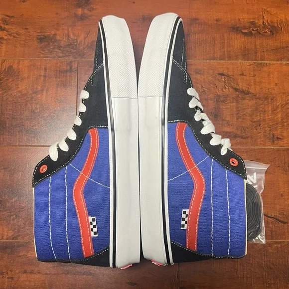 VANS New! Men’s Shoes Skate Grosso Mid University Red Blue Size 11.5 - Picture 2 of 9